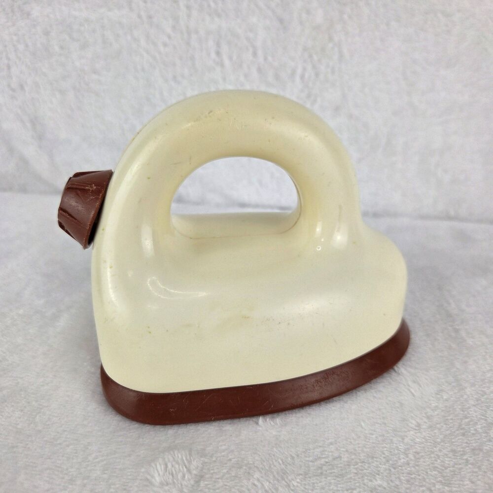 Vintage Little Tikes Toy Iron Pretend Play Laundry Press White Brown 1970s